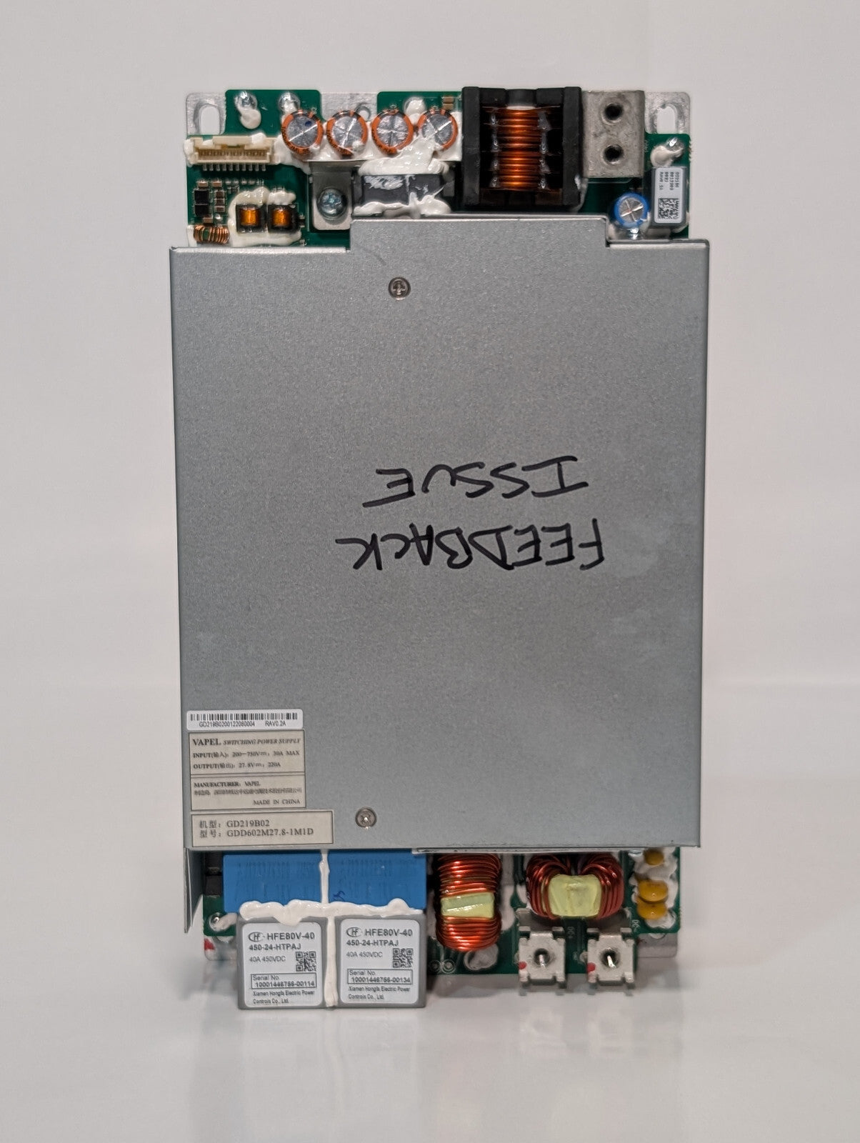 Vapel GD219B82 Switching Power Supply Assy, HFE80V-40 Relays -Parts orRepair-