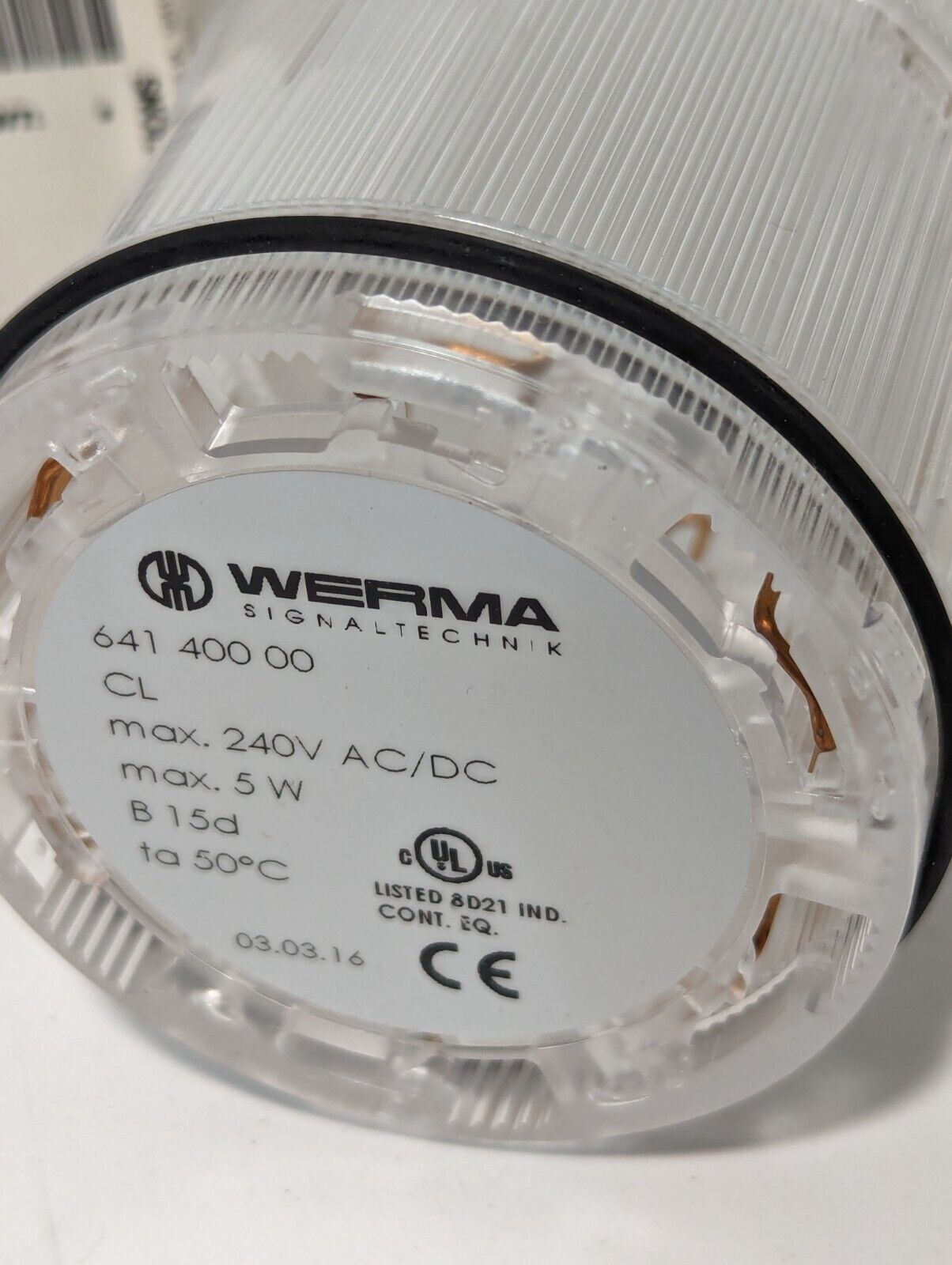 Werma 641 400 00 Incandescent Clear Signal Tower Light - Free Shipping