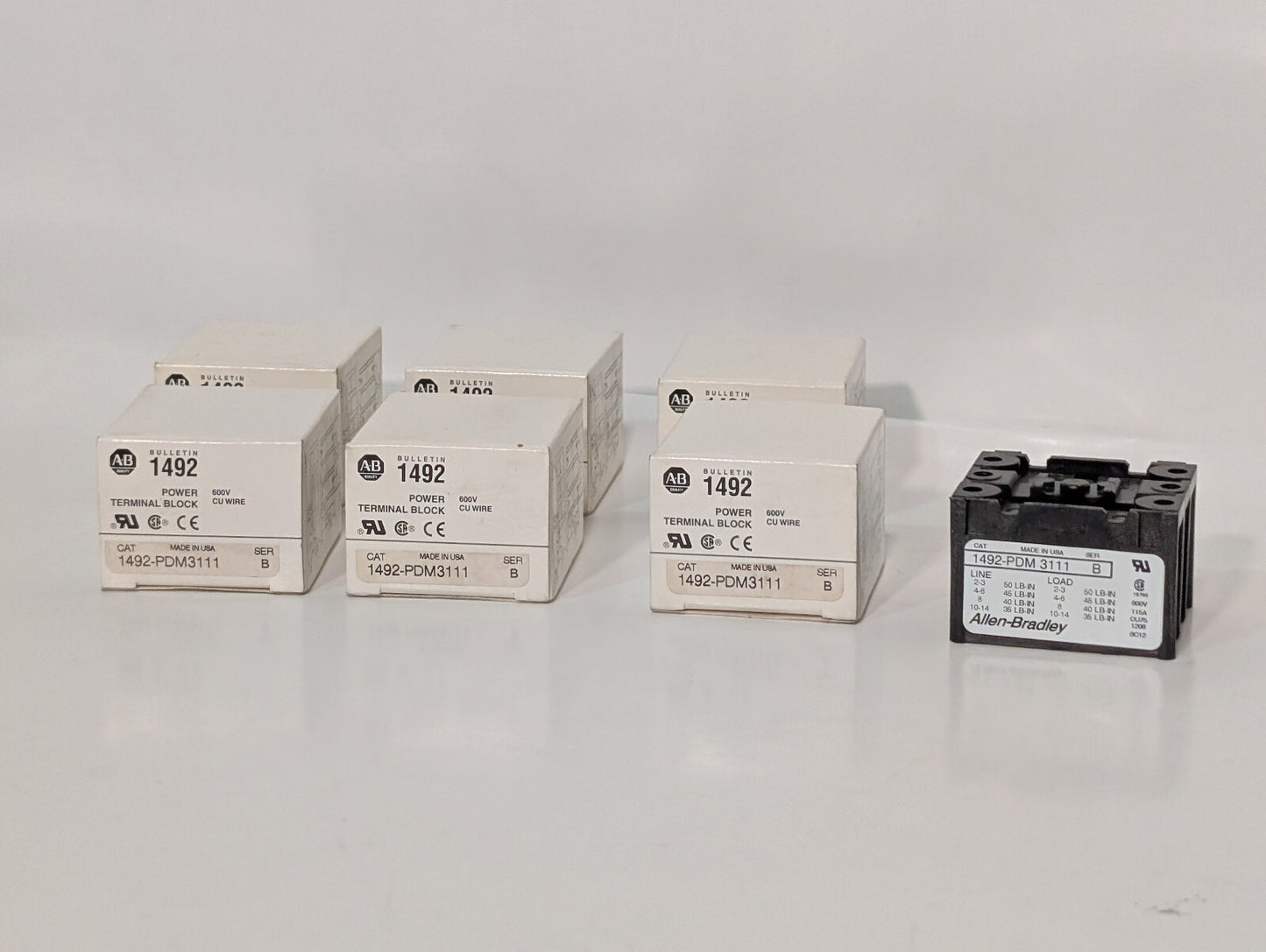Allen Bradley 1492-PDM3111 Ser B Bulletin 1492 600V Terminal Block, CU Wire