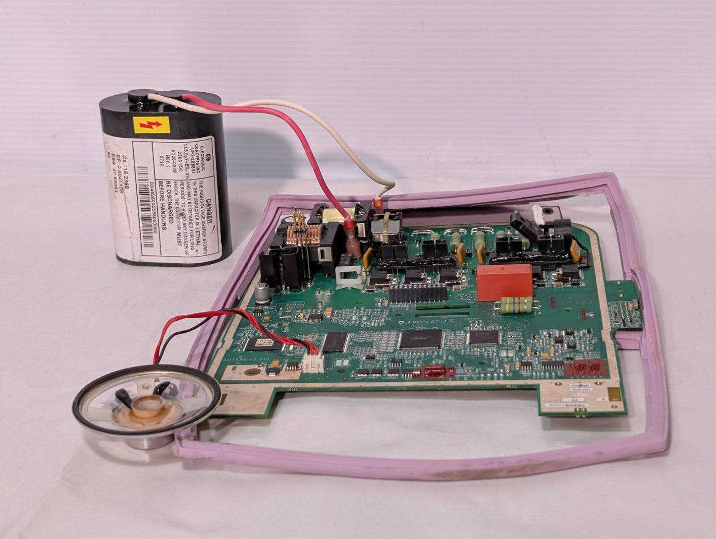 9300-0368 Rev D Circuit Board with Zoll 9126-0008 HV AED Capacitor
