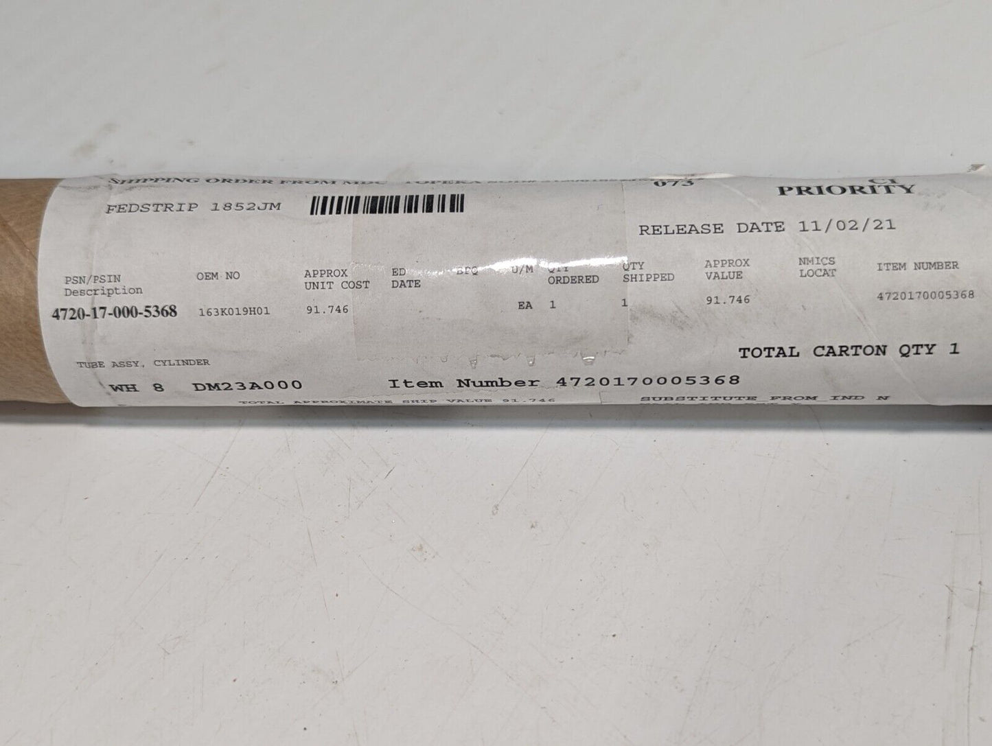 4720-17-000-5368 163K019H01 Cylinder Tube Assembly - Free Shipping