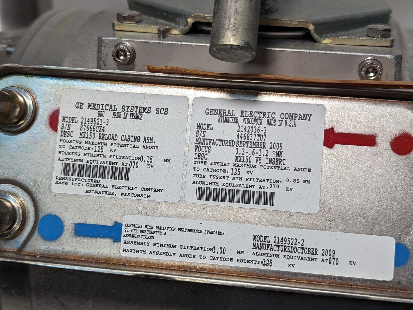 General Electric GE MX150 V5 X-Ray Cath Lab Tube # 2142036-3 2149521-3 2149522-2