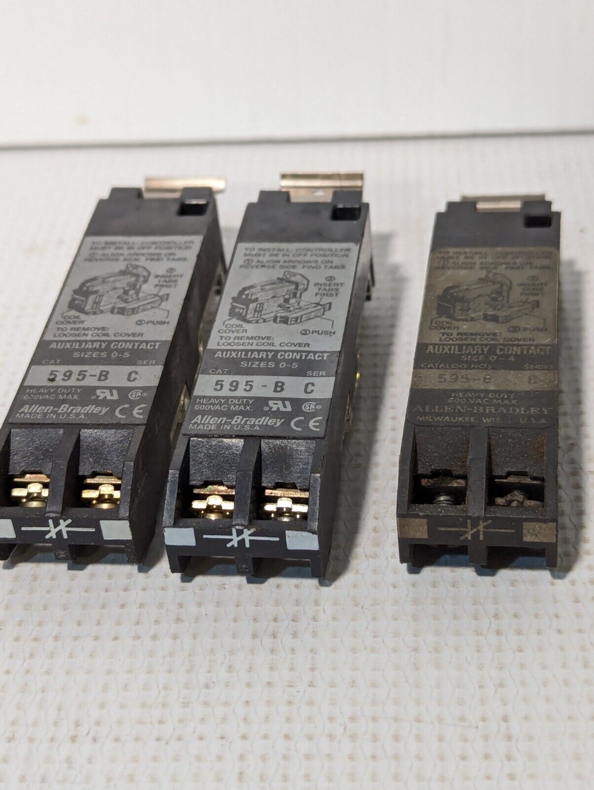 Allen Bradley 595-B Heavy Duty Size 0-5(-4) Auxilary Contact - Free Shipping