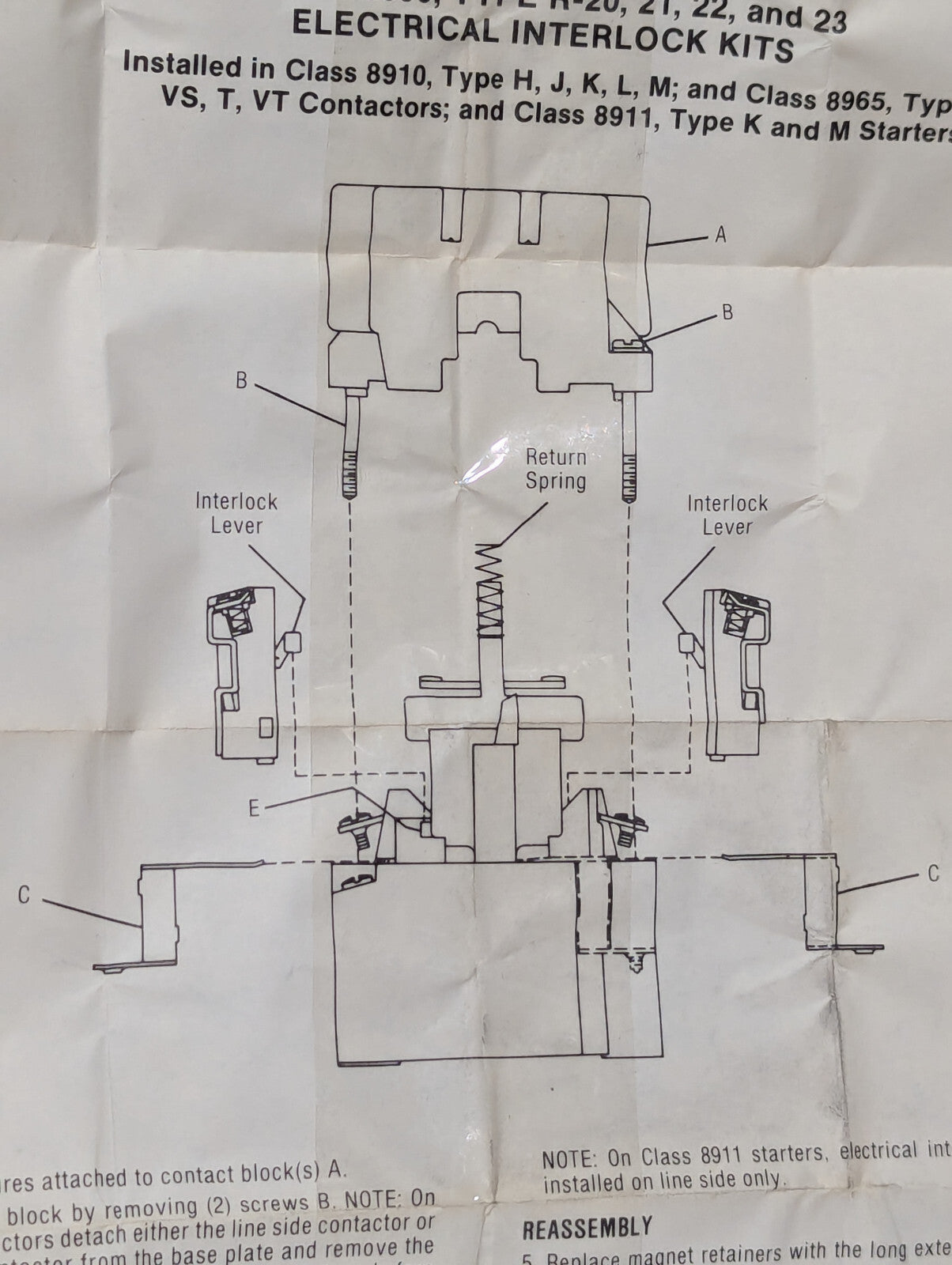 Square D Class 9999 Type R-23 Electrical Interlock N.C. 00537, Slip-On Connector