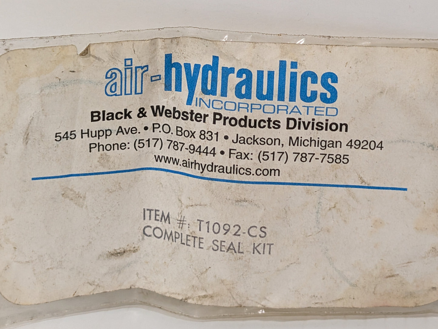 Air-Hydraulics, Inc T1092-CS Black & Webster Complete Seal Kit T1092CS