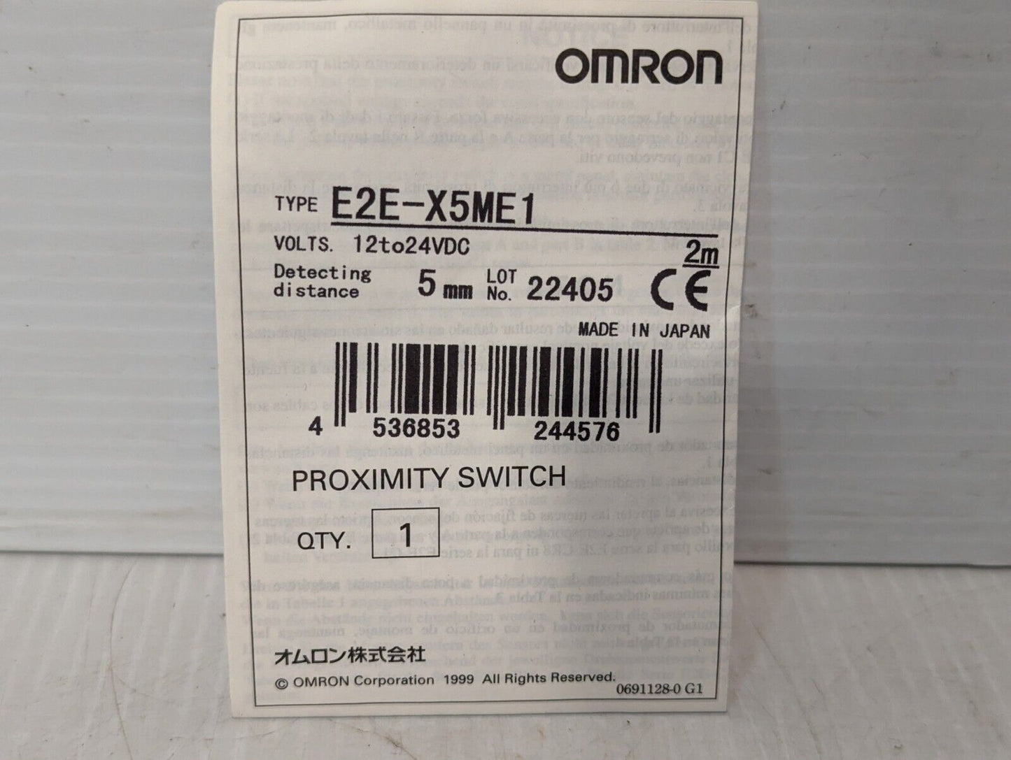 Lot of 2 Omron E2E-X5ME1 Inductive Cylindrical Proximity Sensor - Free Shipping