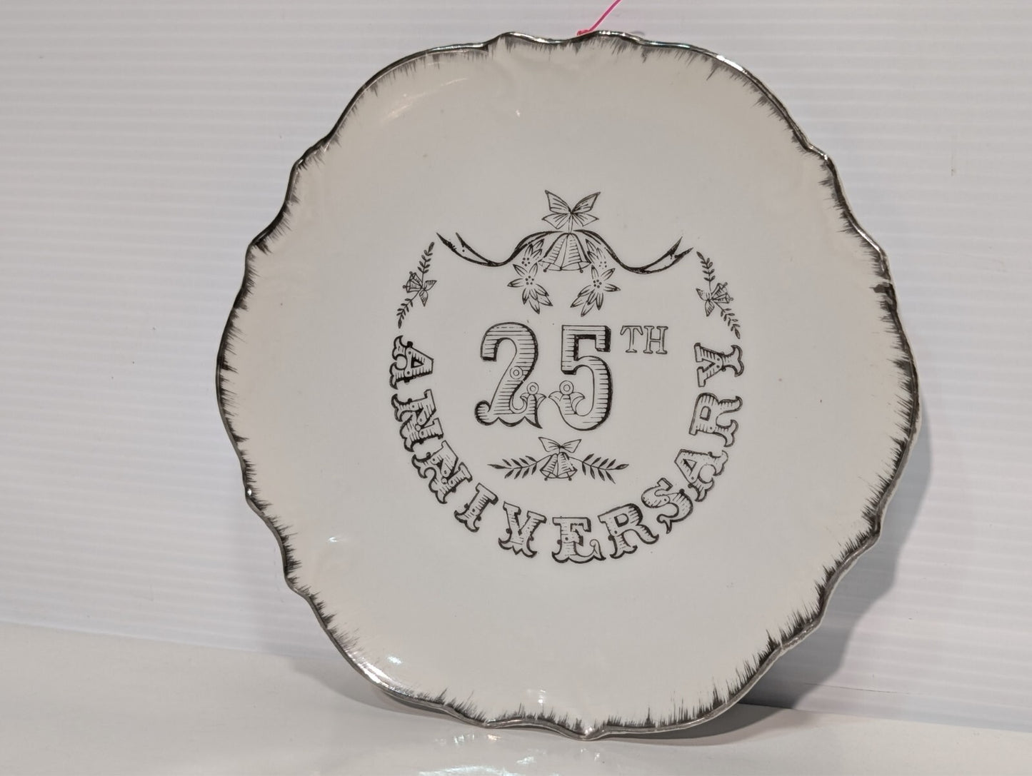 25th Silver Anniversary Mini Decorative Plate Gift Made In Japan 3.5" Diameter