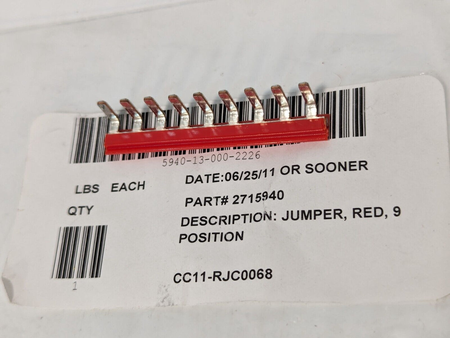 2715940 Phoenix Contact Push in Red Jumper Bar 9 Positions - Free Shipping