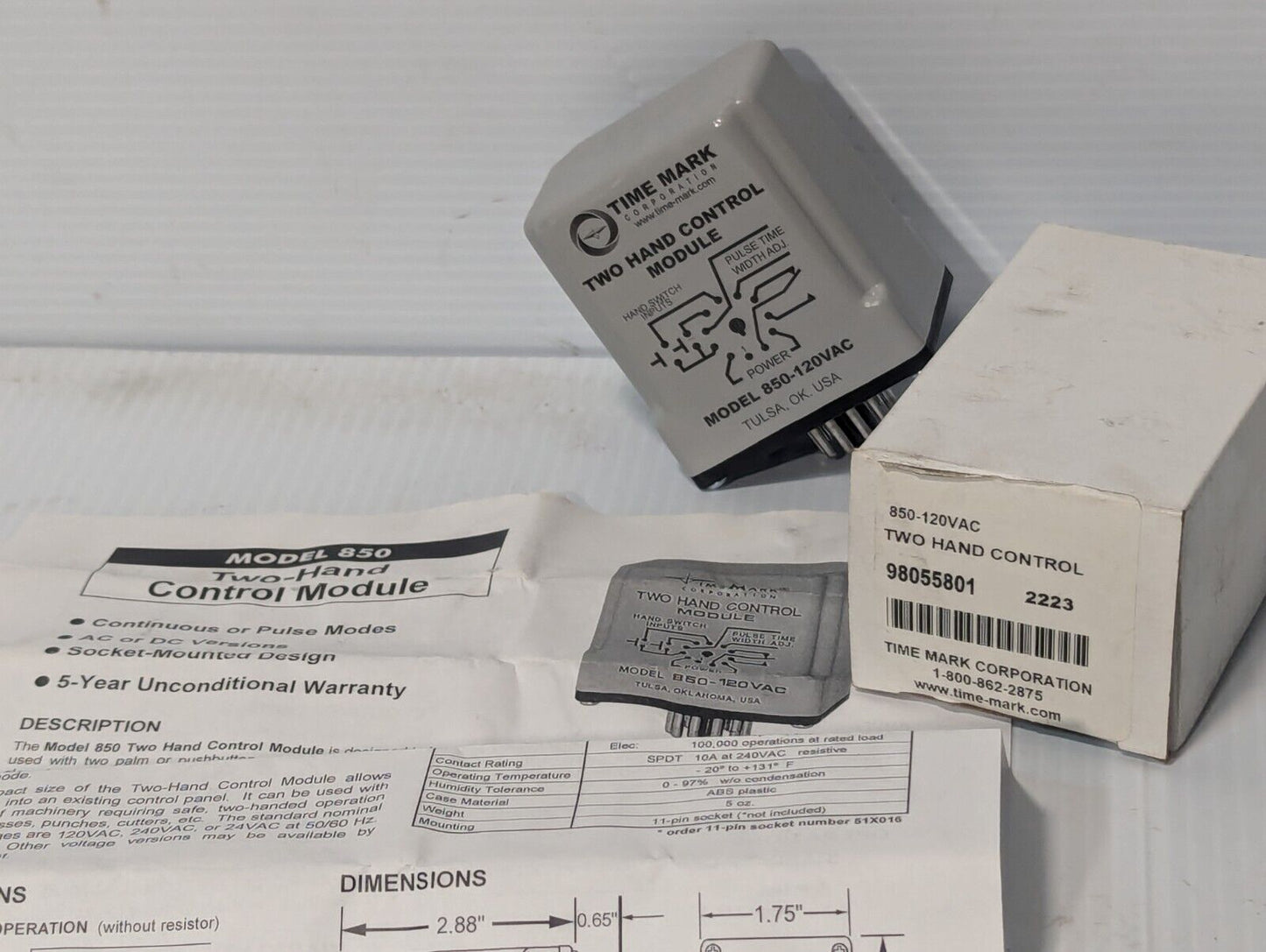 Time Mark 850-120VAC Two Hand Control Module - Free Shipping