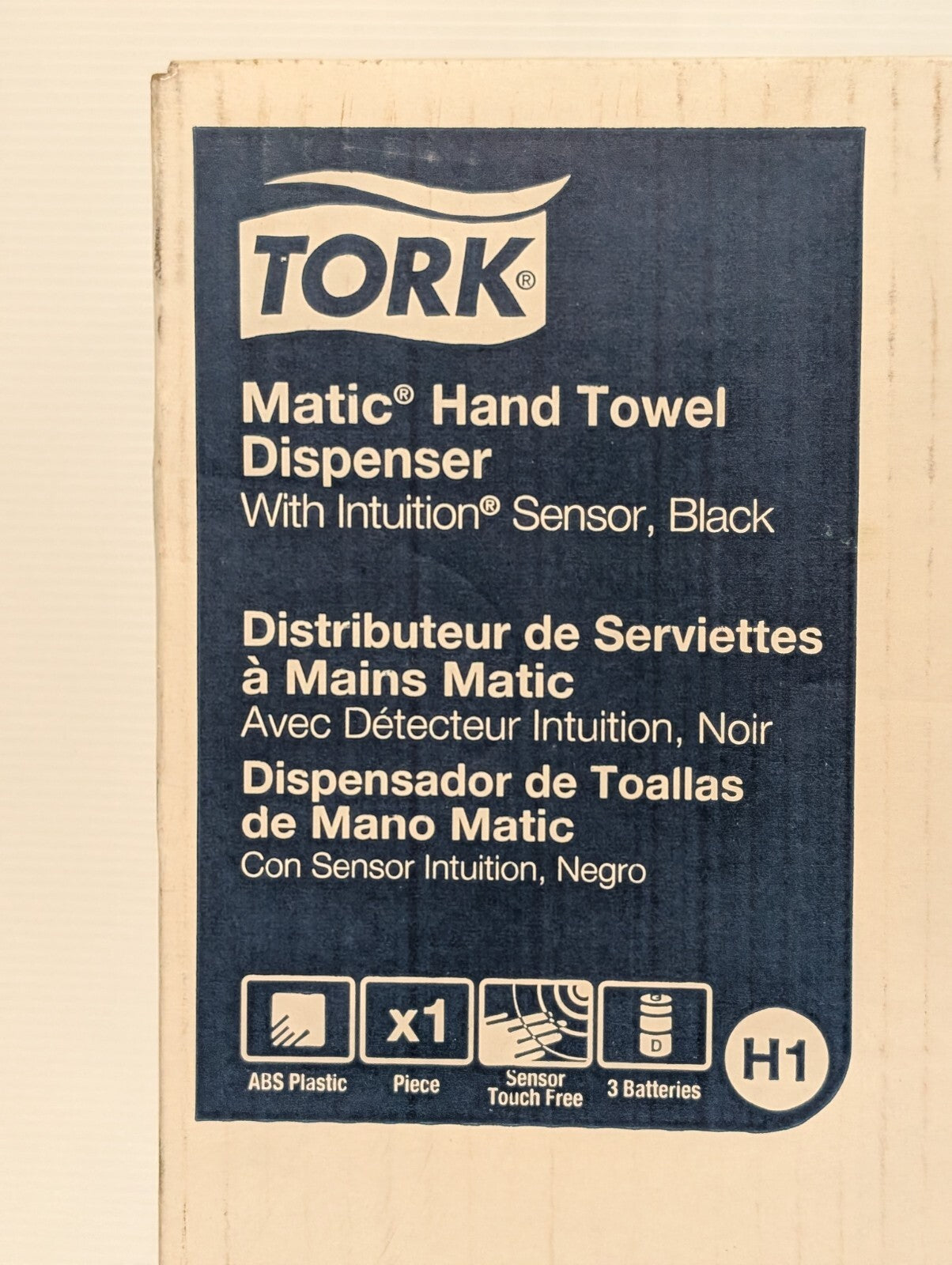 Tork Matic 55 11 282 Hand Towel Dispenser, Black, Touch-Free / Sensor Operated