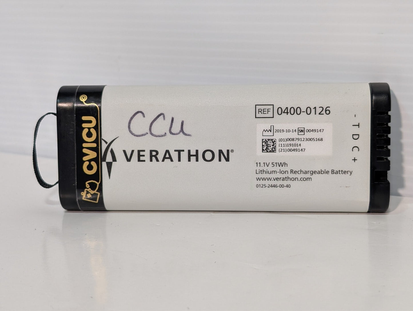 Verathon 0400-0126 11.1V 51Wh Rechargeable Battery for SM-206 0400-0126
