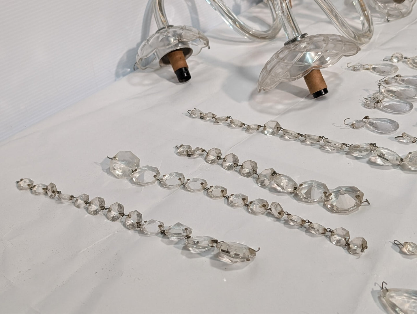 Vintage Crystal Chandelier, Disassembled