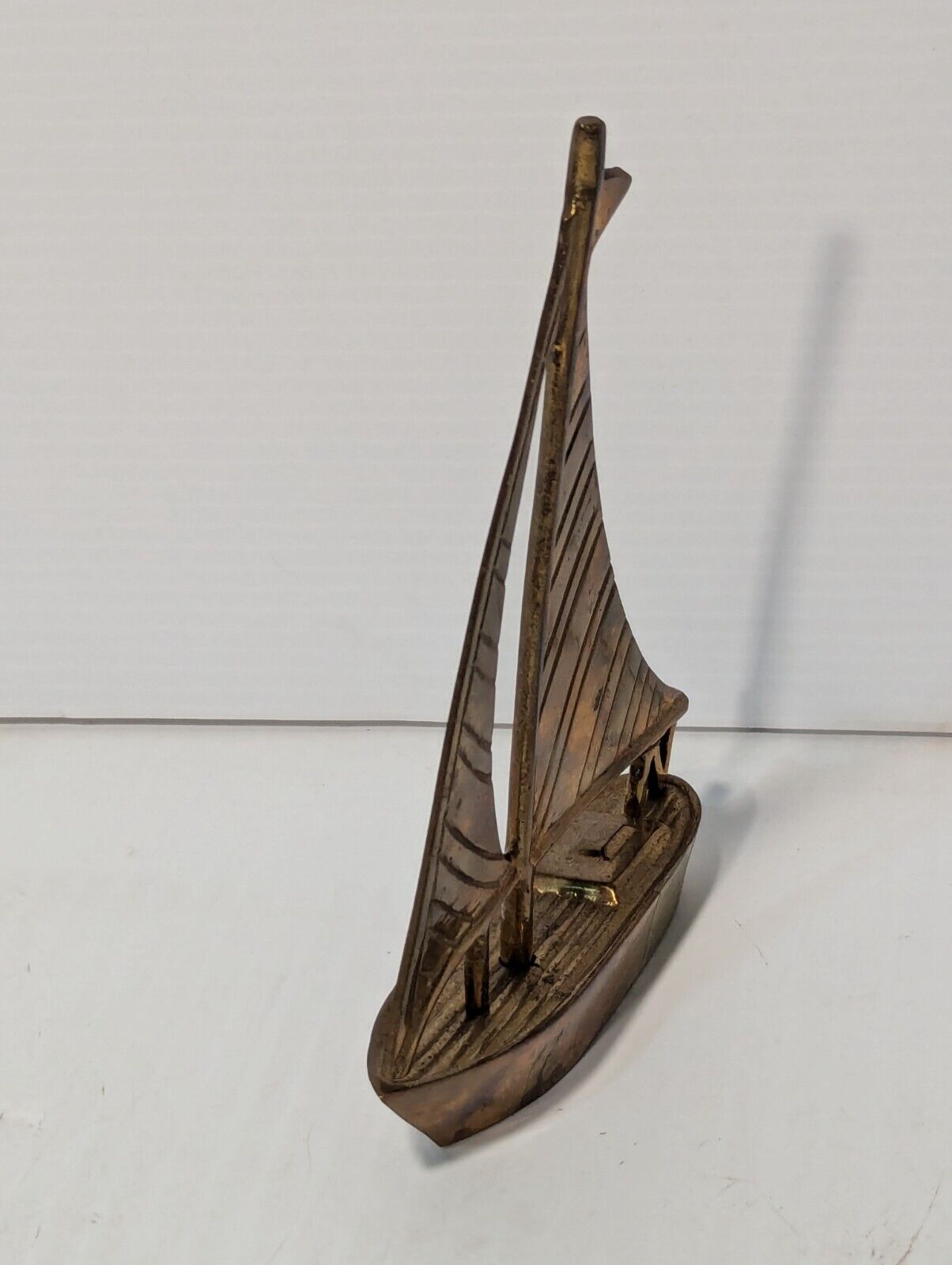 Vintage Beautifully Etched Brass Sailboat as pictured - Free Ship