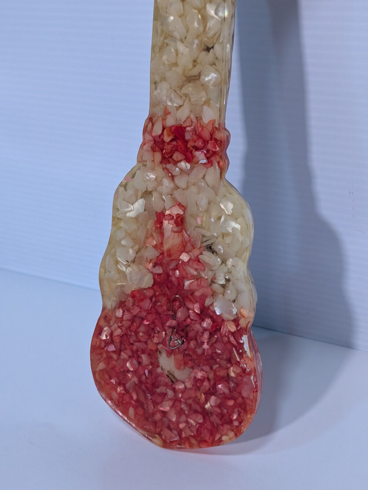 Vintage Set Fork Spoon Wall Hanging Epoxy Shell Mother of Pearl Resin Art 15.5"
