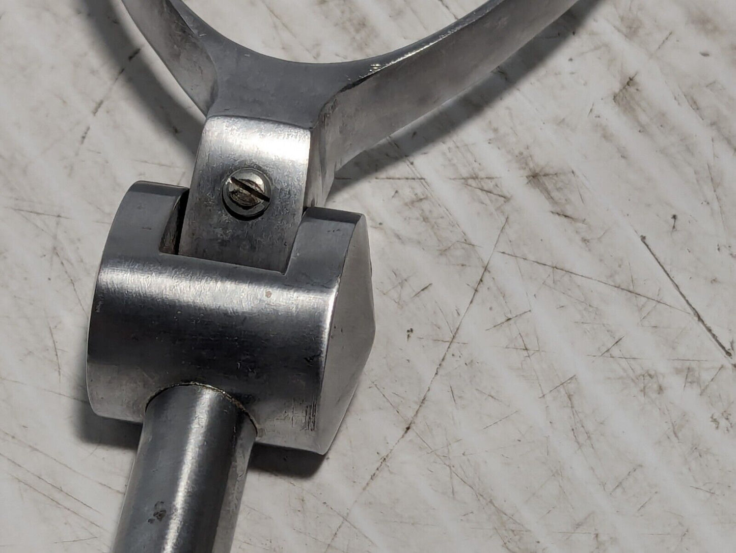 Unbranded stirrup foot rest as pictured, stainless steel, w/cross-hatched grip