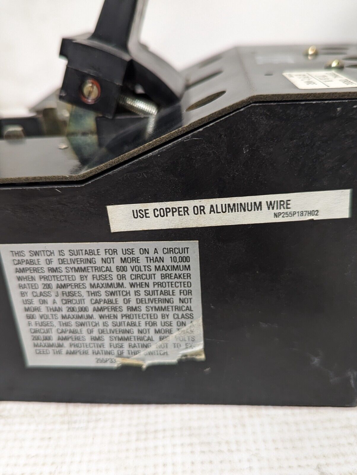 Westinghouse DS465 motor circuit switch, 751B596G15