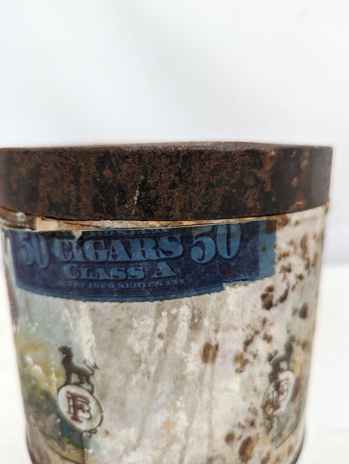 Vintage El Setti Round Cigar Advertising Tin 1926 5" tall x 5.5" dia. Rare