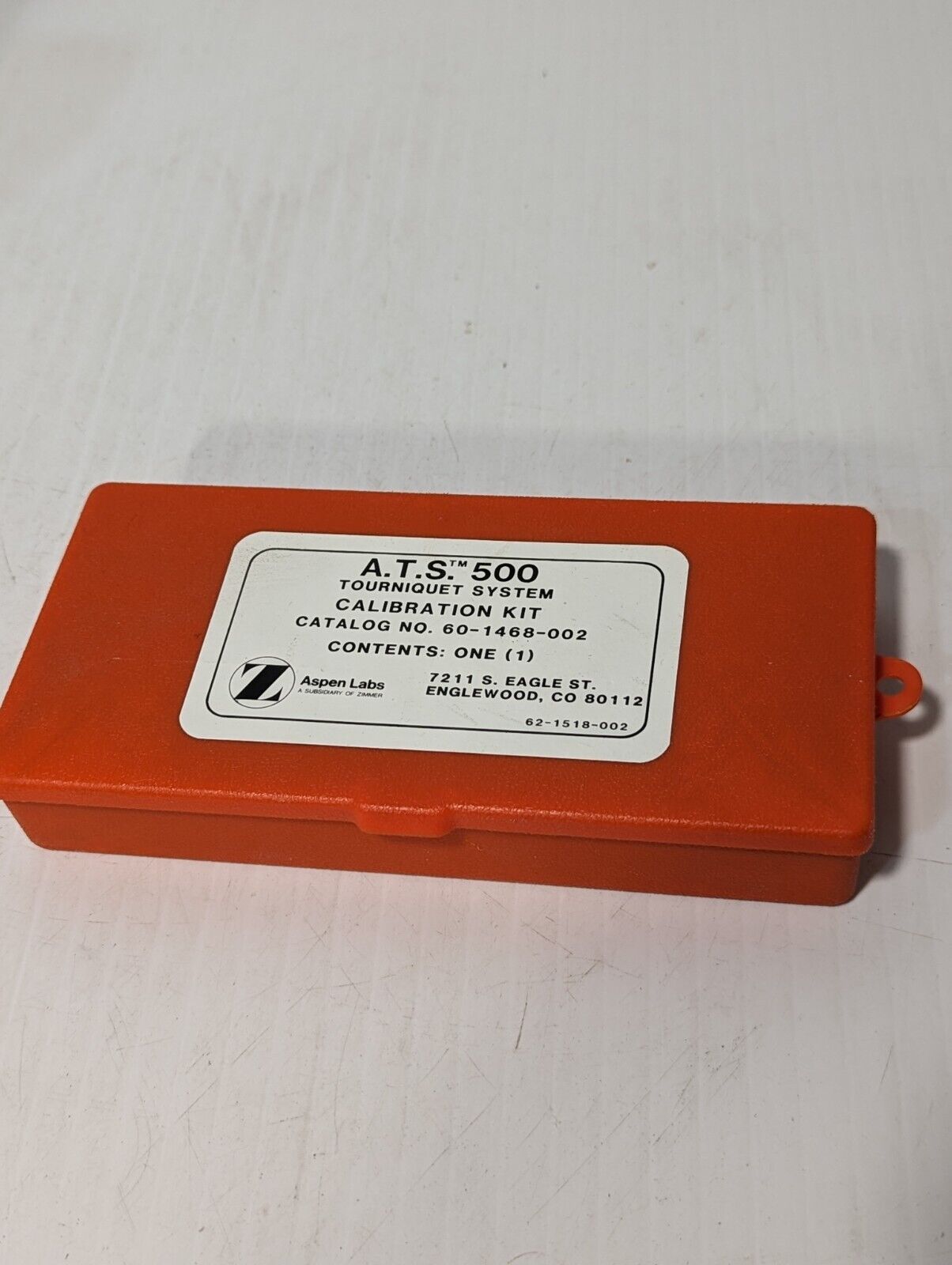 Zimmer A.T.S. 500 Calibration Kit P/N 60-1468-002 - Free Shipping