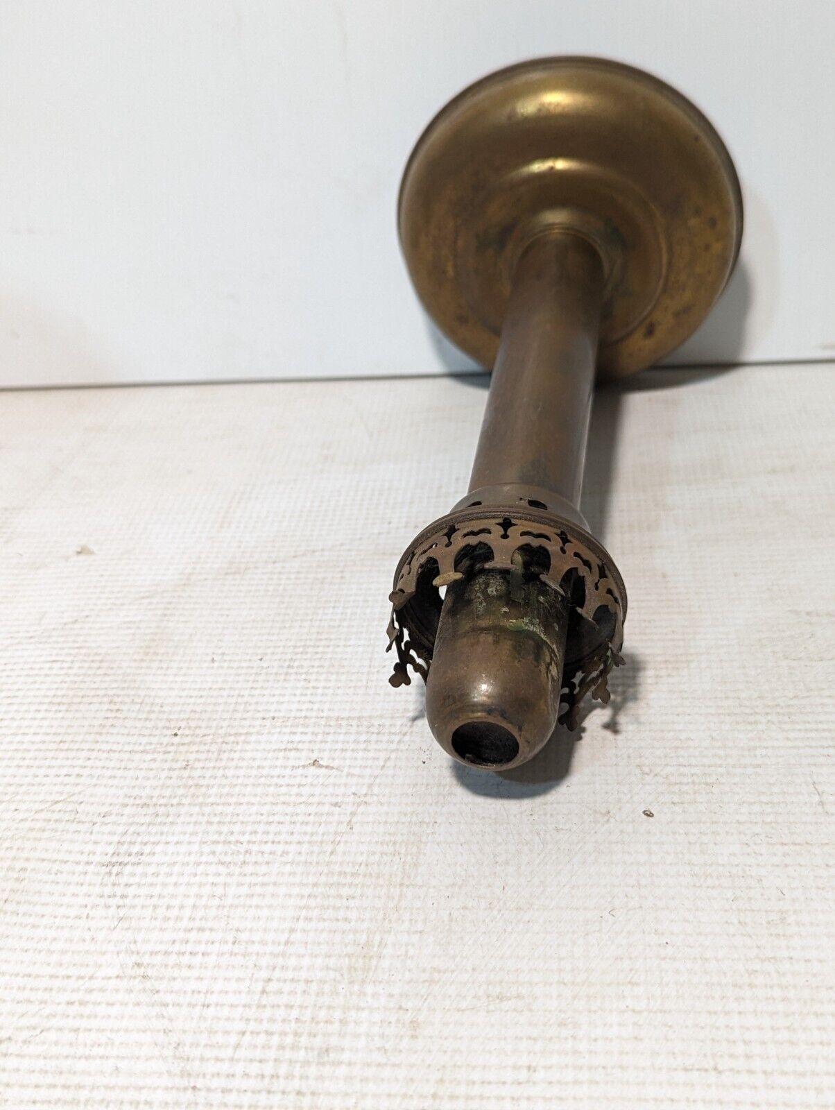 Vintage Brass Spring Loaded Push-up Candle Hurricane Lamp - Free Shipping
