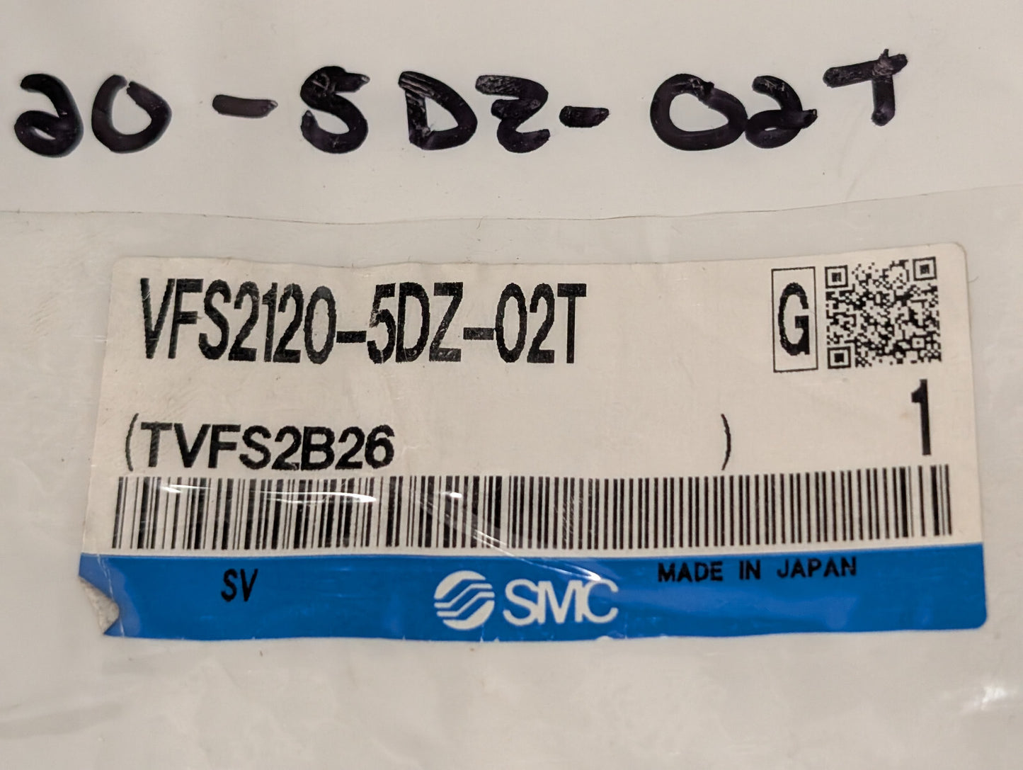 SMC VFS2120-5DZ-02T Solenoid Valve, TVFS2B26, 21-26VDC, VFS2000 Series