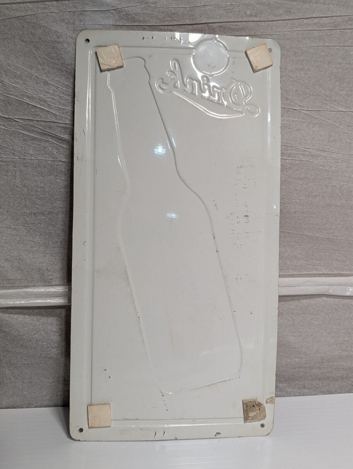 Vintage Leinenkugel Beer Indian Maiden Aluminum Sign 18" x 9" Leinenkugel's