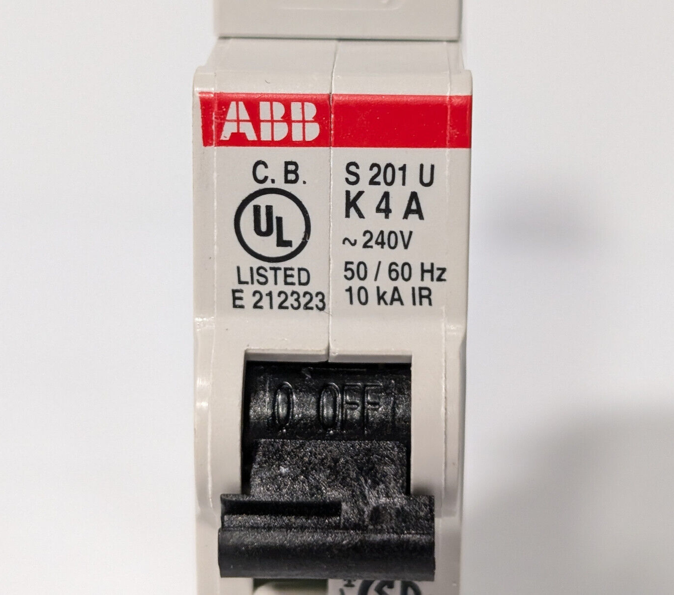 ABB S201U-K4 Circuit Breaker, 4A, 1 Pole, Made in Germany, 50/60 Hz, E212323