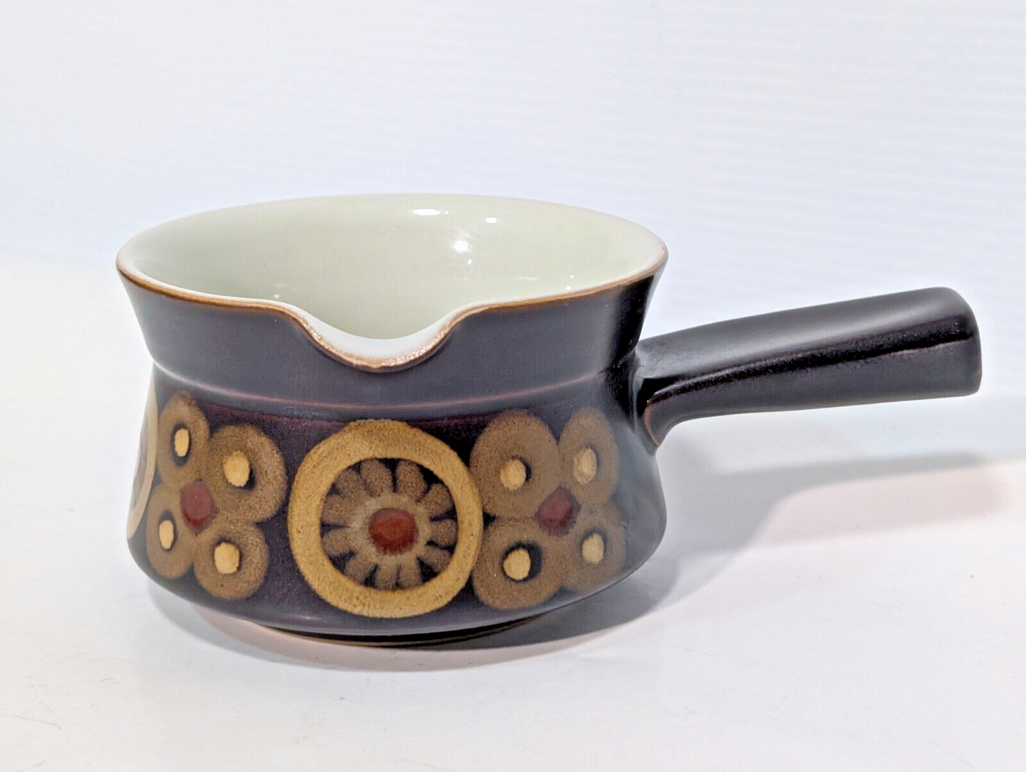 Vintage 60s Denby Arabesque Stonewear Cheese Pot Sauce Gravy Boat Tea Crock Dish