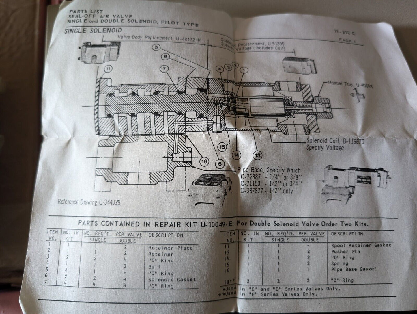 Taylor Winfield U-10049-E Seal-Off Valve Repair Kit as pictured - Free Shipping