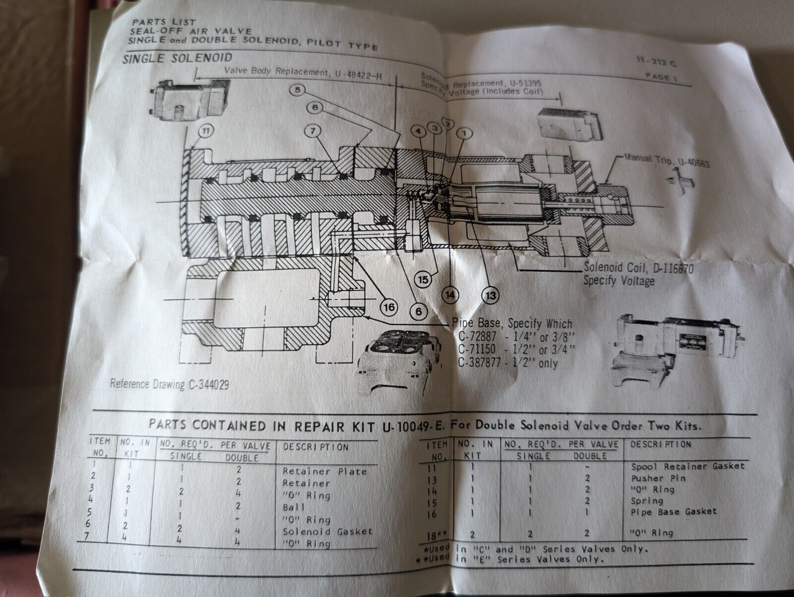 Taylor Winfield U-10049-E Seal-Off Valve Repair Kit as pictured - Free Shipping