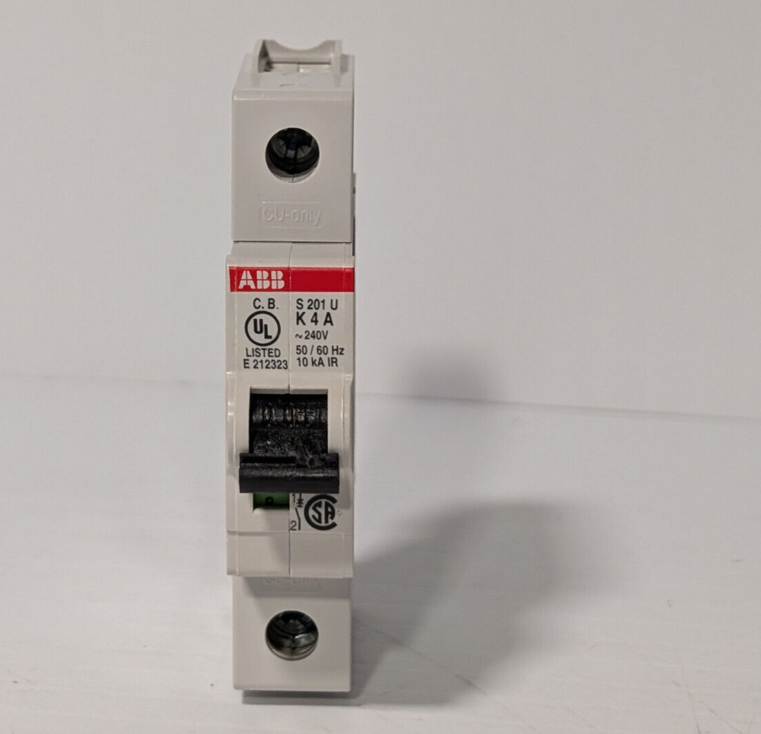 ABB S201U-K4 Circuit Breaker, 4A, 1 Pole, Made in Germany, 50/60 Hz, E212323