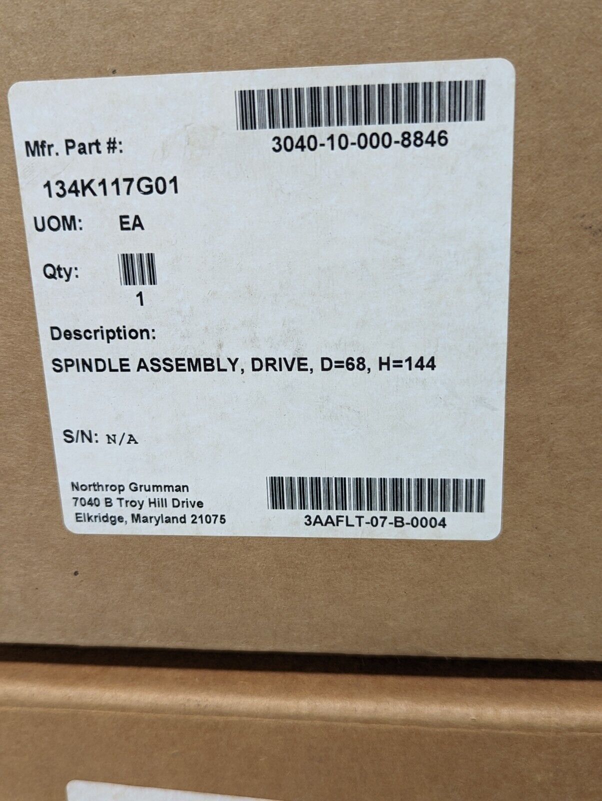 3040-10-000-8846 134K117G01 Heavy Duty Spindle Drive Assembly - Free Shipping