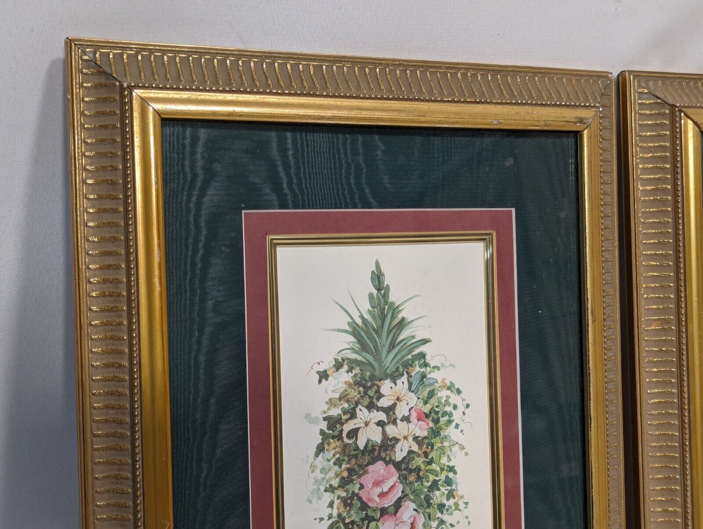 Two Original Watercolors (Flowers) Signed By Peggy Abrams, framed, 21 x 13.5 in