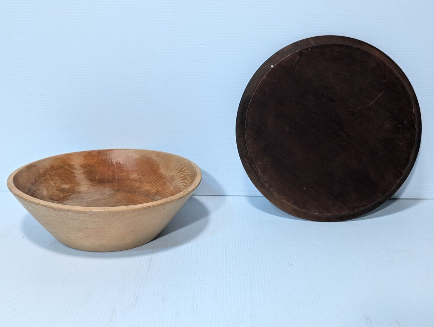 Traditional Wooden Plate and Bowl as pictured, not as shiny - Free Shipping