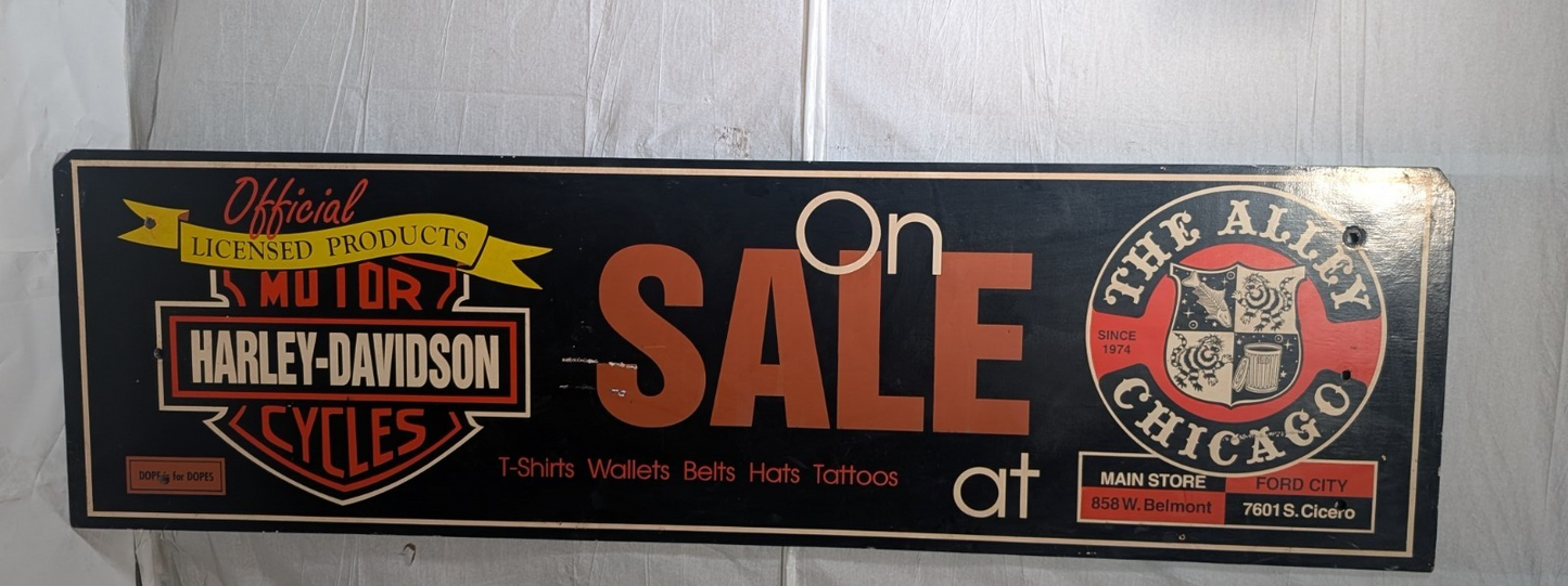 The Alley Chicago Harley Davidson Bus Stop Bench Ad Memorabilia Punk Moto Goth
