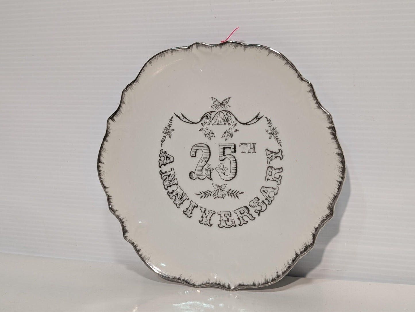 25th Silver Anniversary Mini Decorative Plate Gift Made In Japan 3.5" Diameter