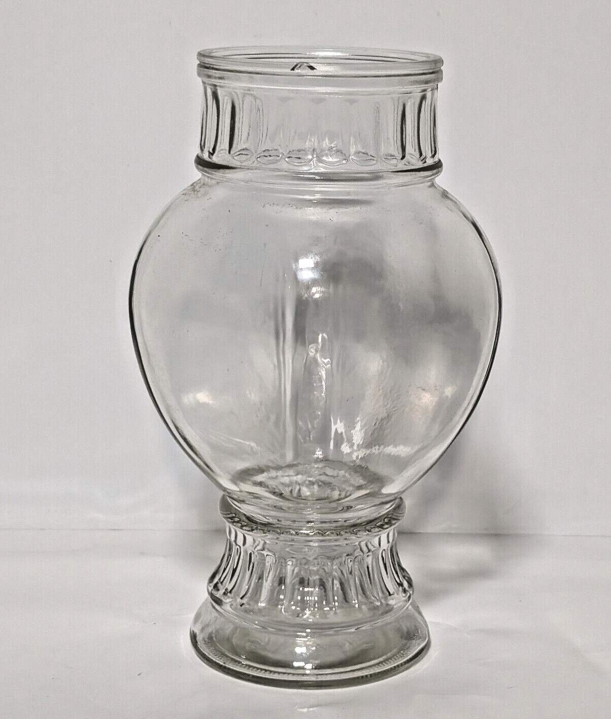 Vintage Clear Glass Apothecary Jar, Vase, No lid, 8" Height, 4" Diameter