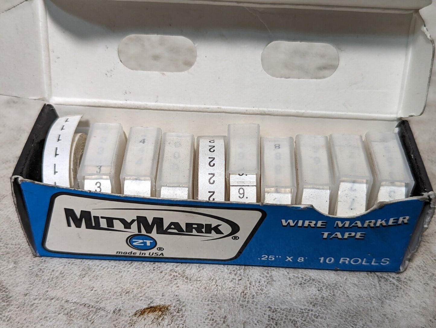 Lot of wire marker stickers as pictured, partially used boxes