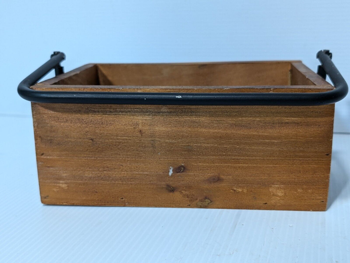 Vintage Wooden Work Mens Tool Box, Carrier with Iron Handles - Free Shipping
