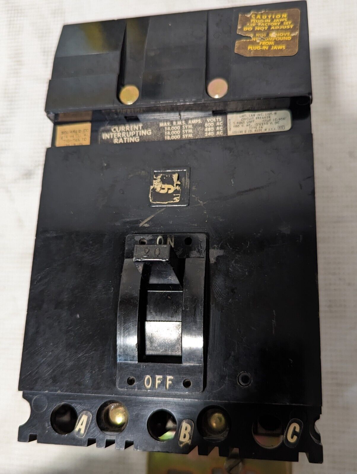 Square D FAL36020 Molded Case Circuit Breaker