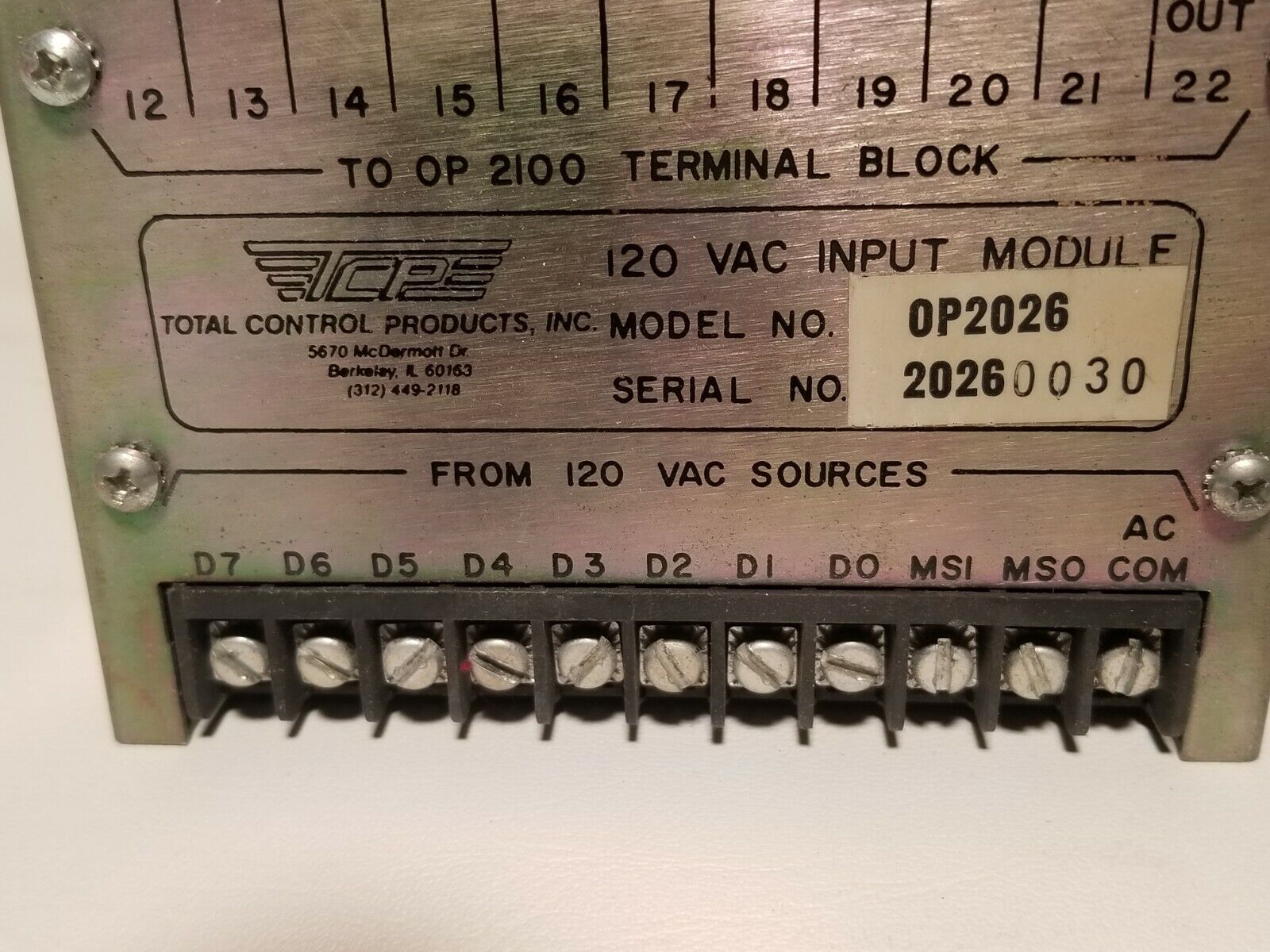 Total Control Products TCP OP2026, 120VAC input module