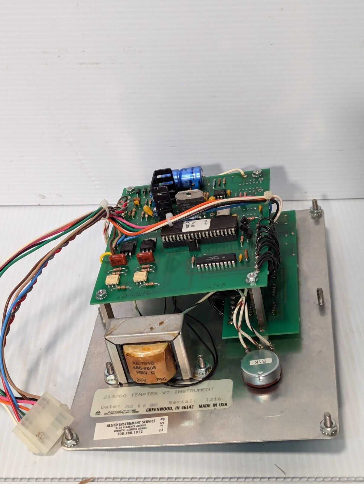 Advantage Electronics 213700 Temptek VT Instrument temperature control panel