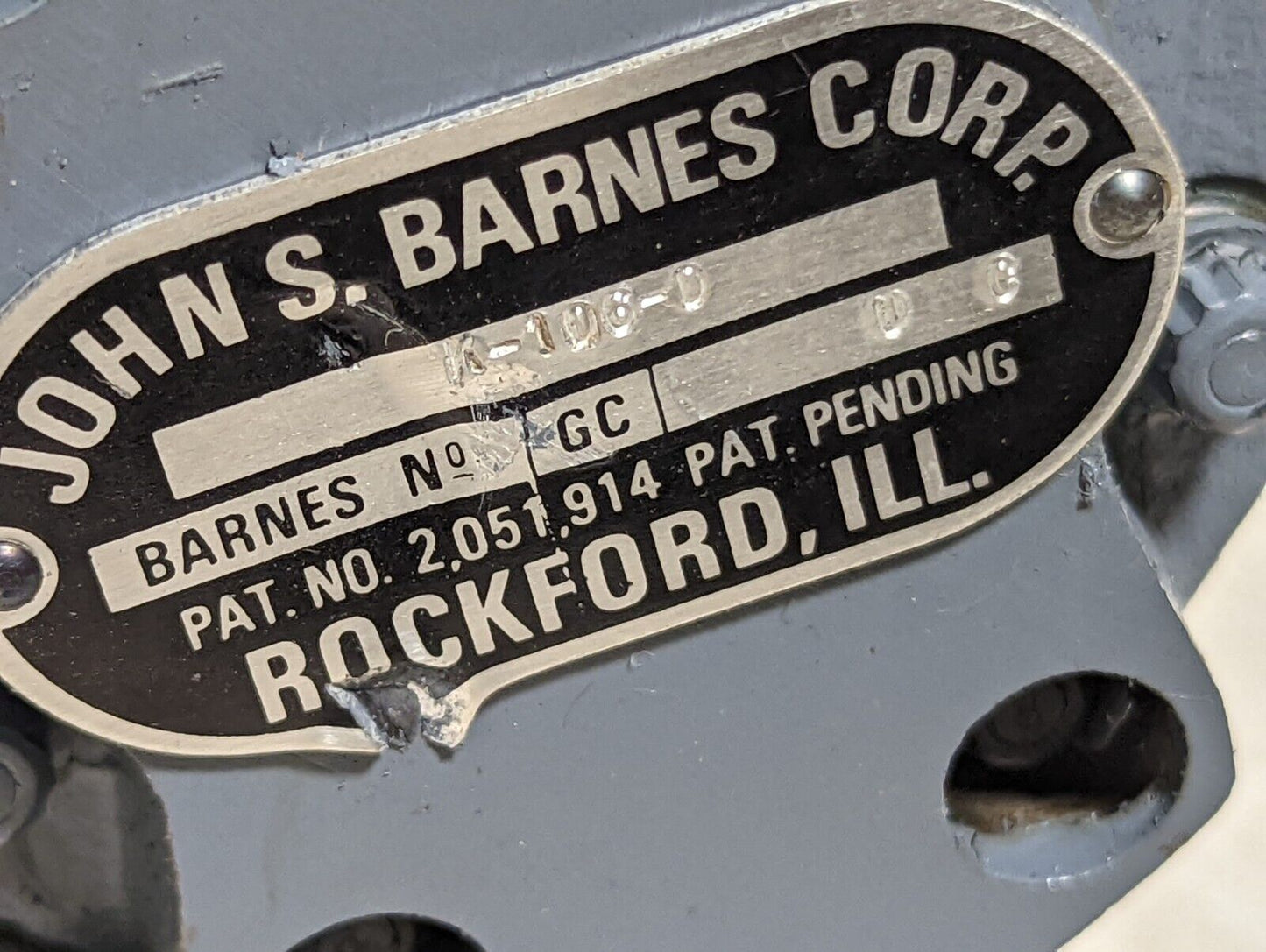 John S Barnes K-106-D electric motor, GCUC