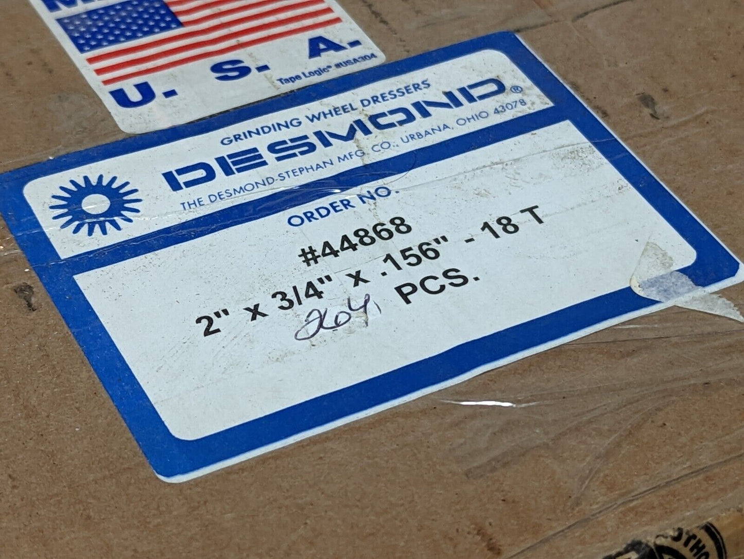 Box of 264 Desmond 2 x 3/4 x .156 - 18T grinding wheel dressers