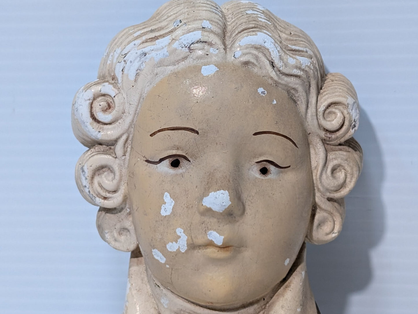 Vintage French King Louis Plaster 3D Bust Wall Plaque