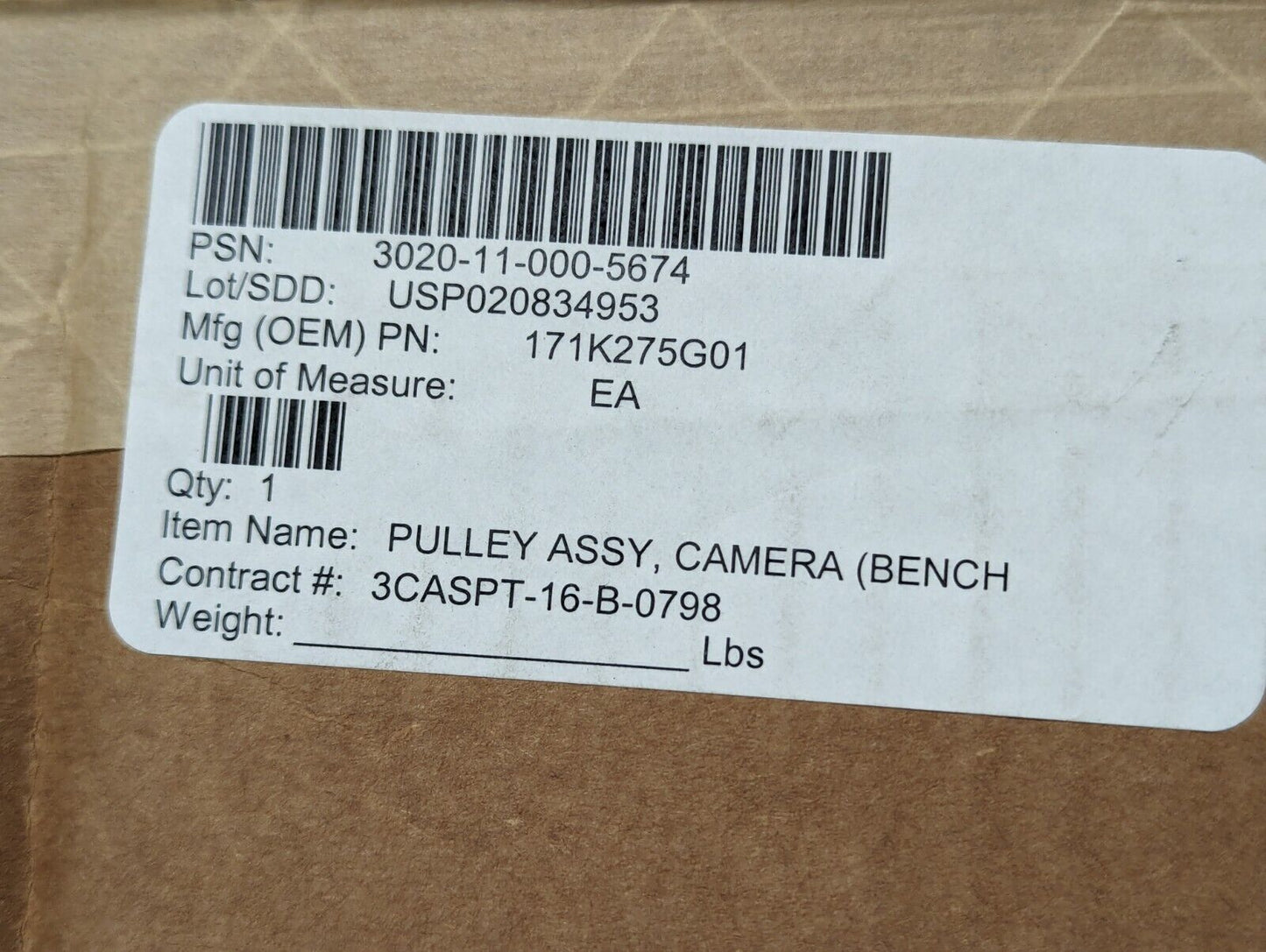 3020-11-000-5674 171K275G01 Camera Pulley Assembly - Free Shipping