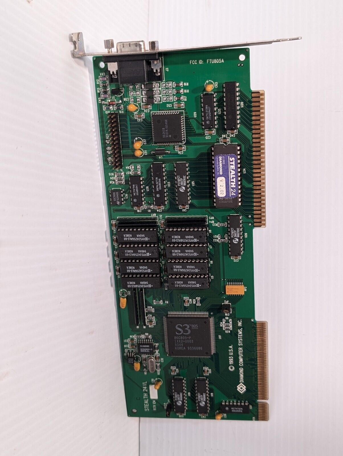 Vintage 1993 Stealth 24 Diamond Windows Graphics Card V2.02 FTU805A - Free Ship