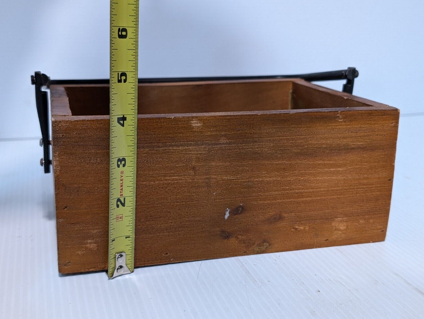 Vintage Wooden Work Mens Tool Box, Carrier with Iron Handles - Free Shipping