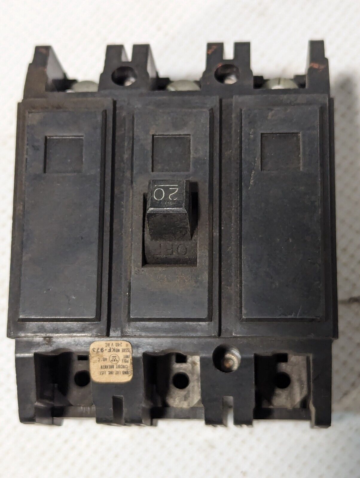 Lot of 4 Westinghouse HQC-3020 Circuit Breakers, 20A 3P 240VAC - Free Shipping