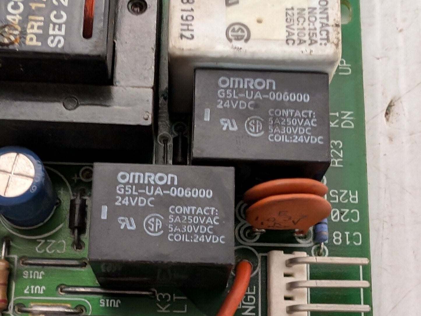14LG544A Circuit Board w/Many Omron Sensors and PCB Components