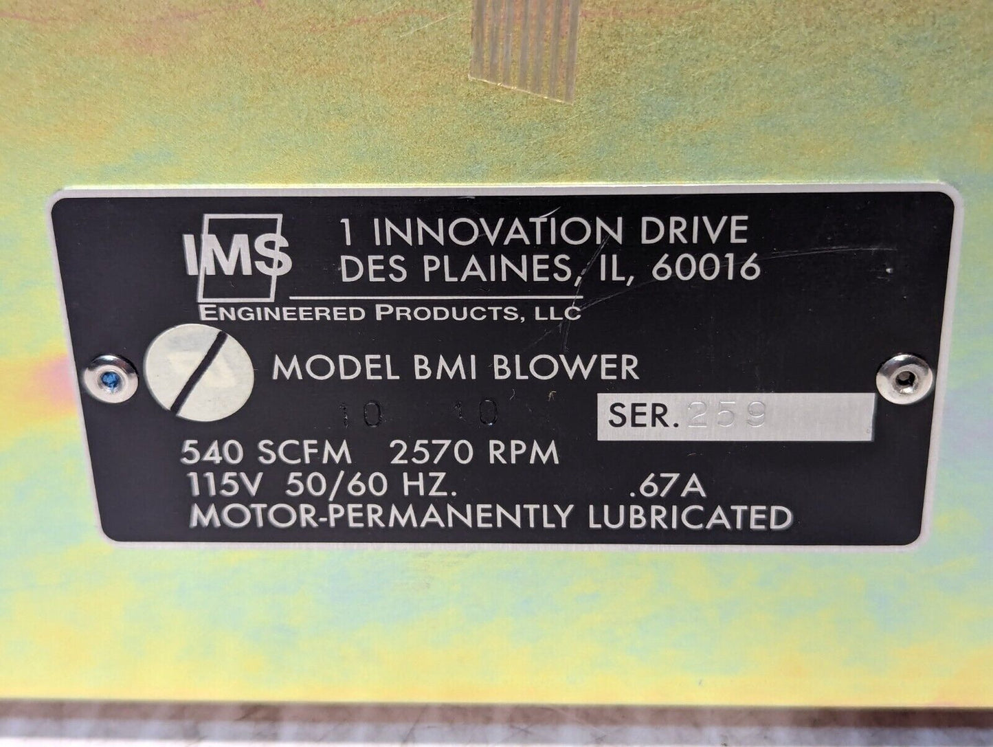 IMS Model 10 BMI Blower, 540 SCFM, 2570 RPM - Free Shipping